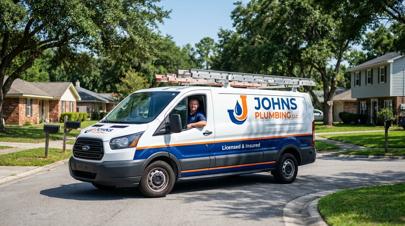 Johns Plumbing LLC service van in Walkertown, NC